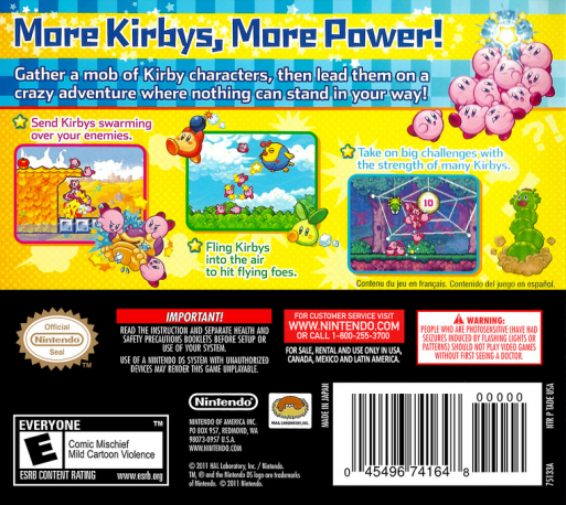 Kirby Mass Attack — Box back