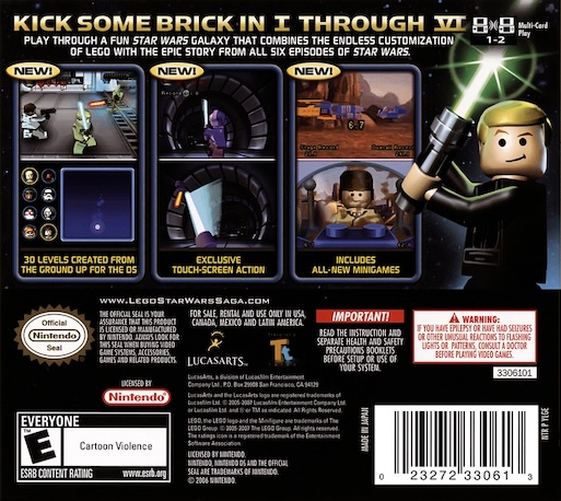 LEGO Star Wars : The Complete Saga — Box back