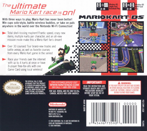 Mario Kart DS — Box back