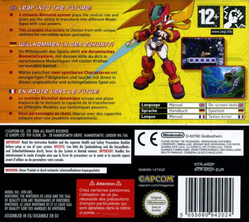 Mega Man ZX — Box back