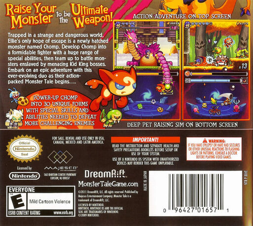 Monster Tale — Box back