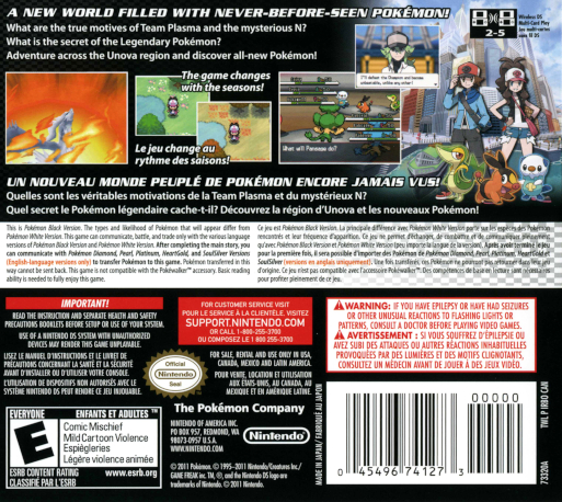 Pokemon - Black Version — Box back