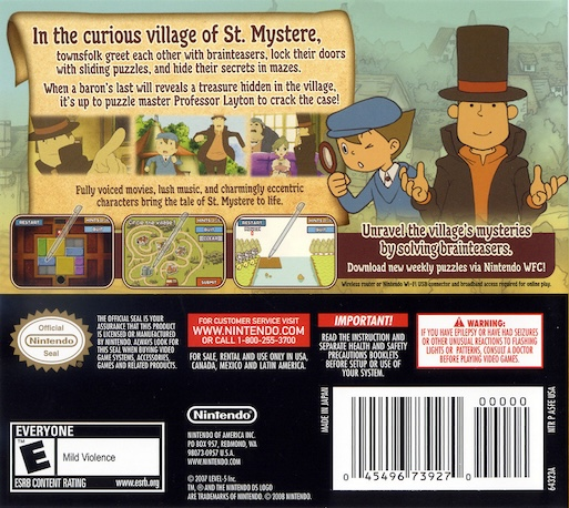 Professor Layton and the Curious Village — Box back