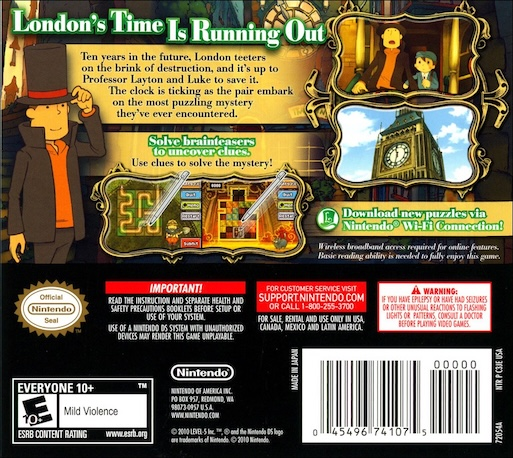 Professor Layton and the Unwound Future — Box back