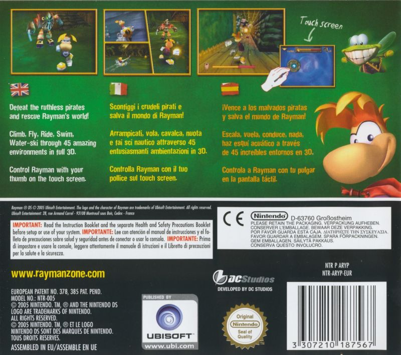 Rayman DS — Box back