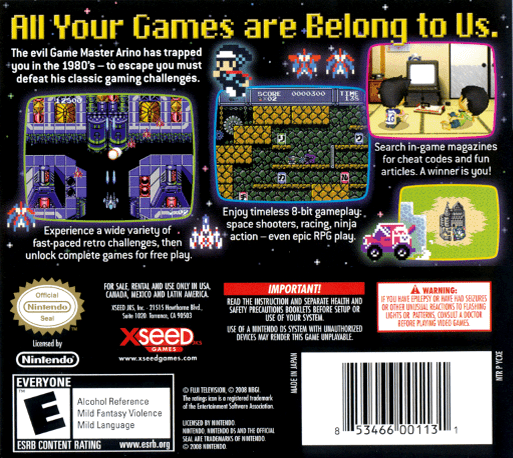 Retro Game Challenge — Box back