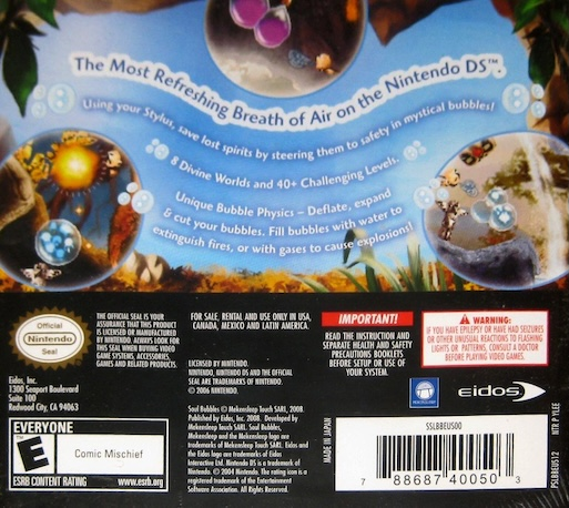 Soul Bubbles — Box back