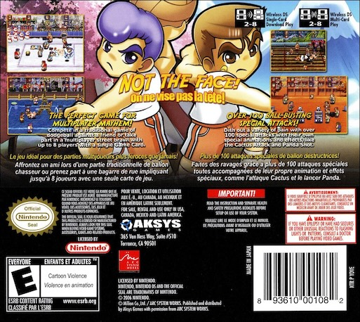 Super Dodgeball Brawlers — Box back