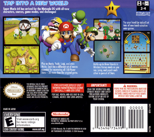 Super Mario 64 DS — Box back