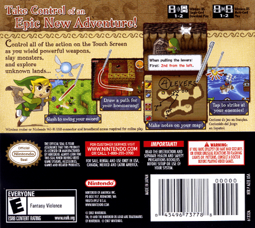 The Legend of Zelda : Phantom Hourglass — Box back