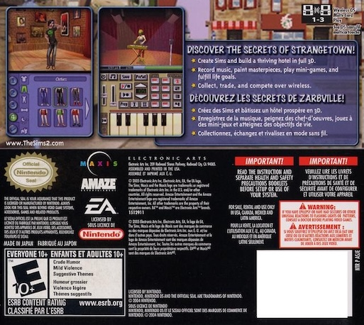 The Sims 2 — Box back