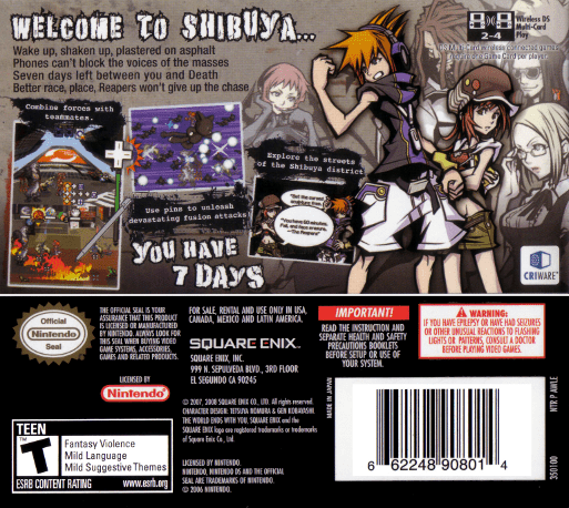 The World Ends With You — Box back