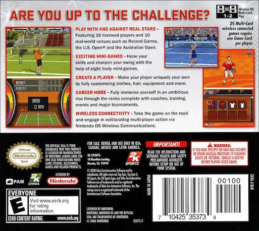 Top Spin 3 — Box back