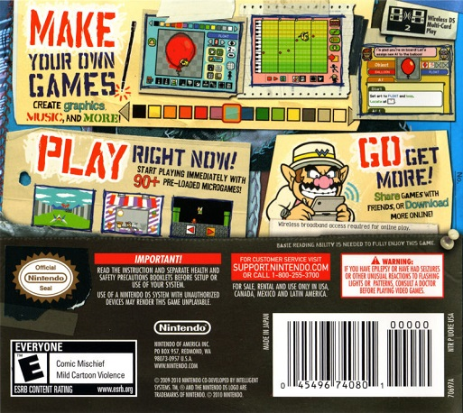 WarioWare D.I.Y. — Box back
