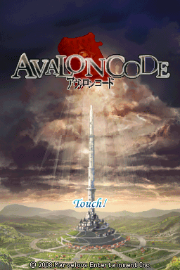 Avalon Code — Title screen
