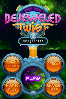 Bejeweled Twist — Title screen