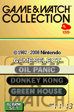 Game & Watch Collection — Title screen