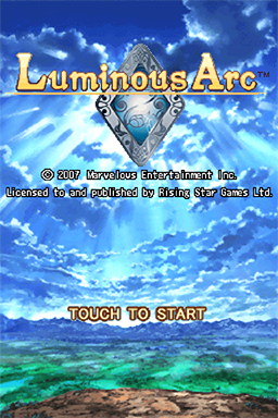 Luminous Arc — Title screen