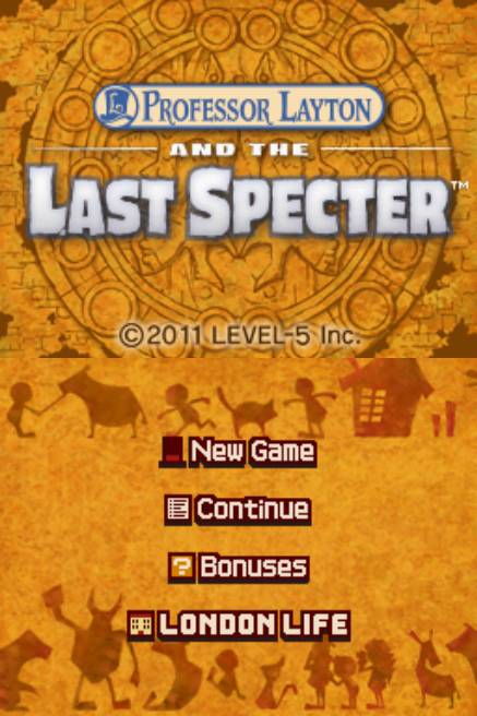 Professor Layton and the Last Specter — Title screen
