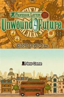 Professor Layton and the Unwound Future — Title screen