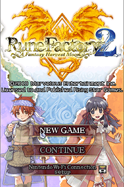 Rune Factory 2 - A Fantasy Harvest Moon — Title screen