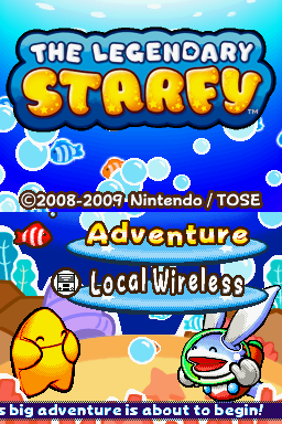 The Legendary Starfy — Title screen
