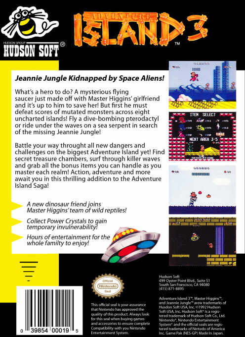 Adventure Island 3 — Box back