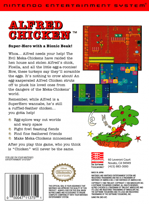 Alfred Chicken — Box back