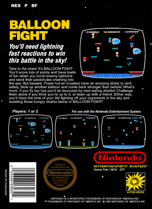 Balloon Fight — Box back