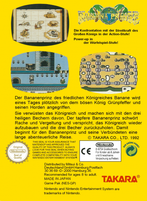 Banana Prince — Box back