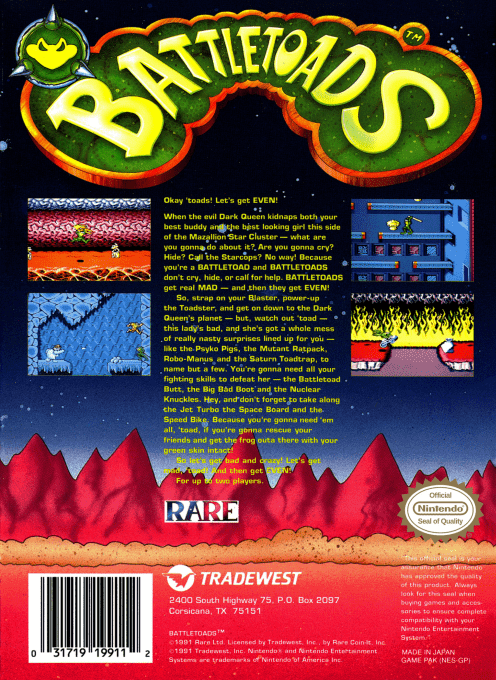Battletoads — Box back