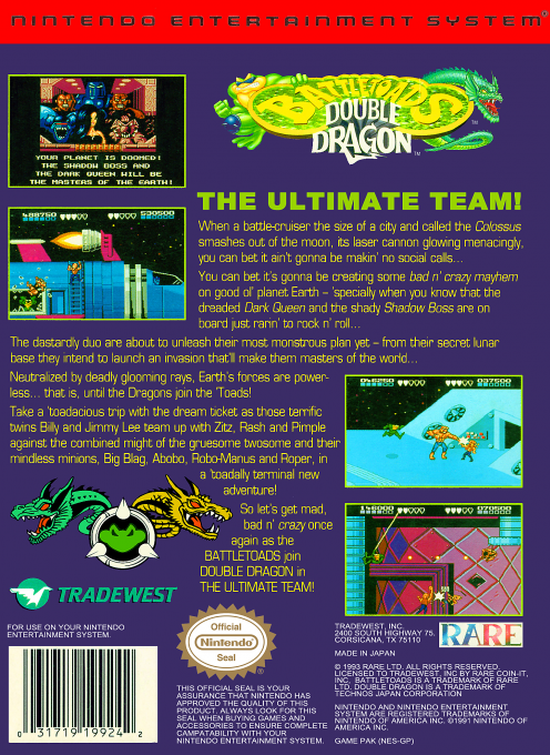 Battletoads & Double Dragon — Box back