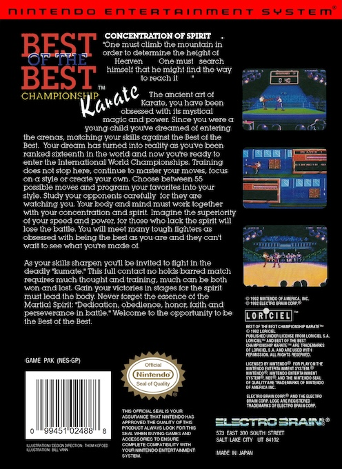 Best of the Best : Championship Karate — Box back