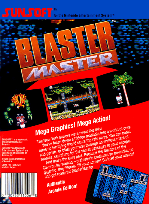 Blaster Master — Box back