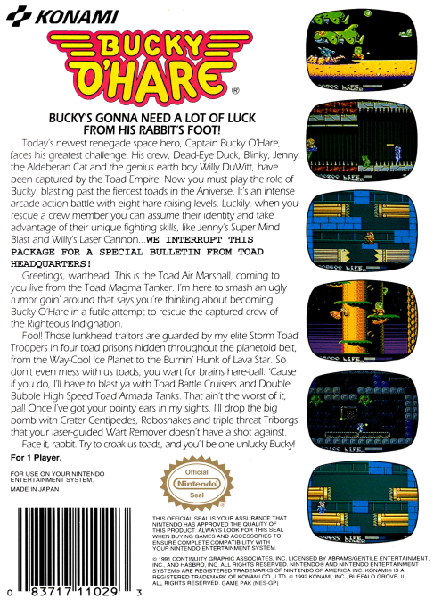 Bucky O'Hare — Box back