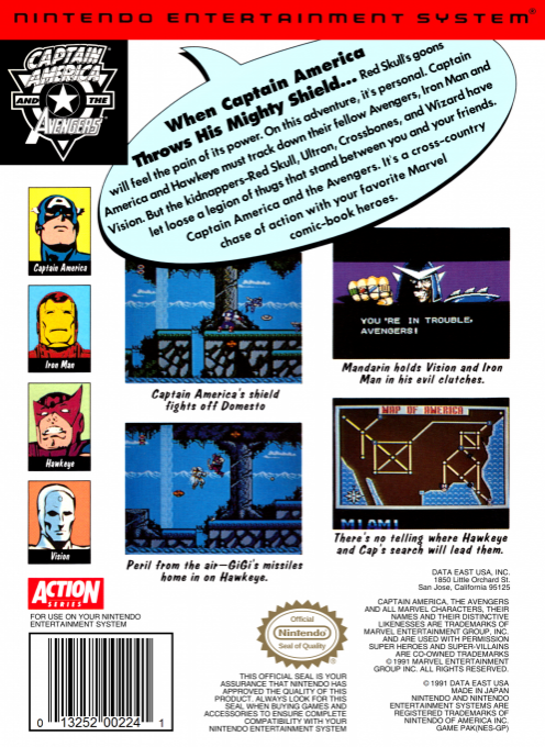 Captain America and the Avengers — Box back