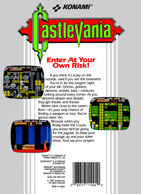 Castlevania — Box back