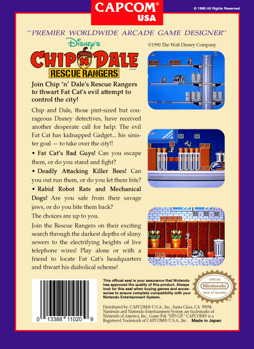 Chip 'N Dale : Rescue Rangers — Box back