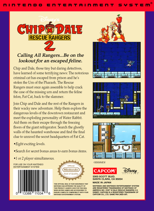 Chip 'N Dale : Rescue Rangers 2 — Box back