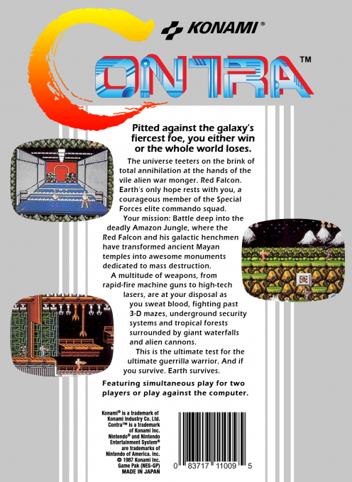 Contra — Box back