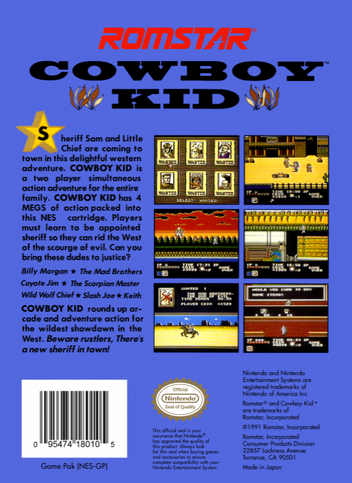 Cowboy Kid — Box back