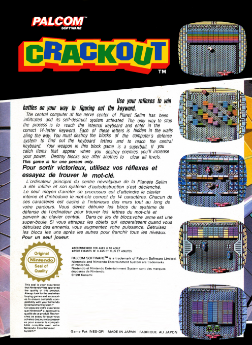 Crackout — Box back
