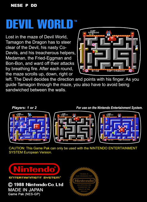 Devil World — Box back