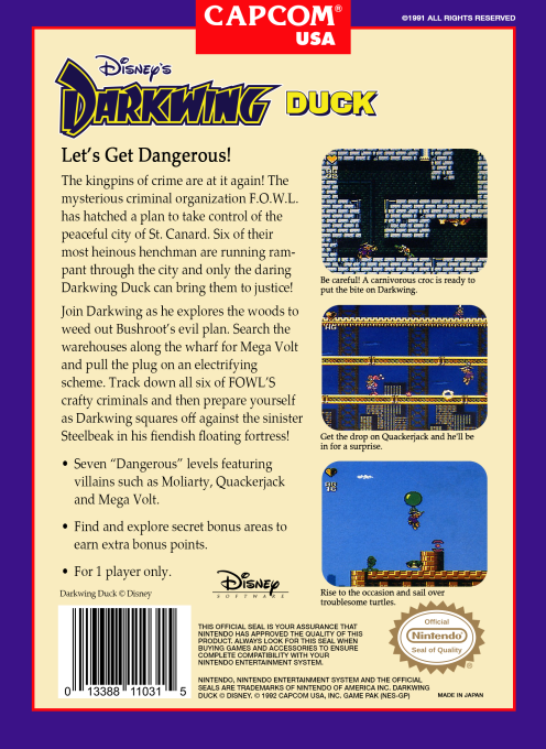 Disney's Darkwing Duck — Box back