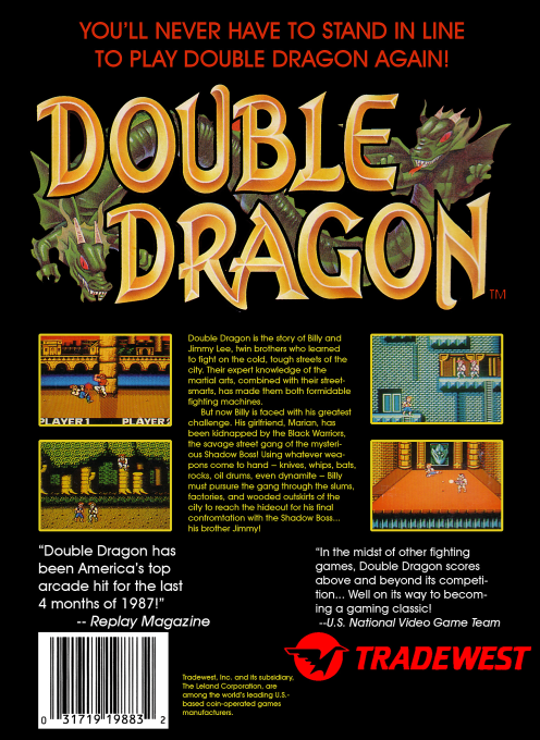 Double Dragon — Box back