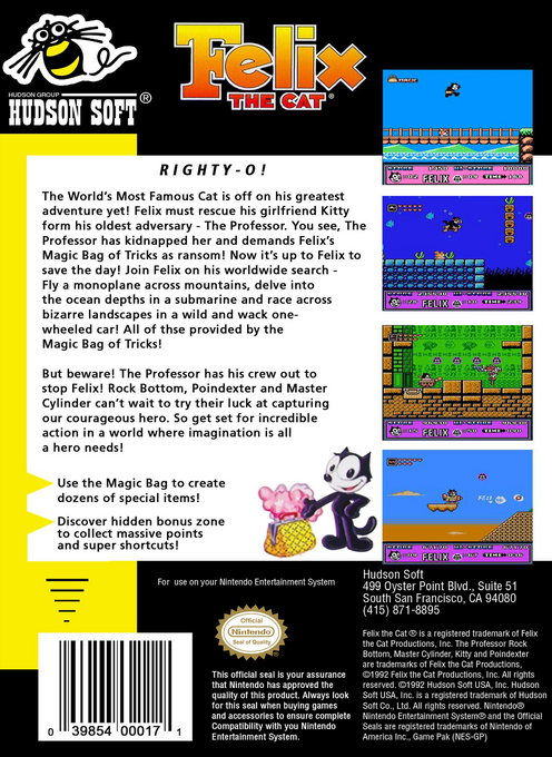 Felix the Cat — Box back