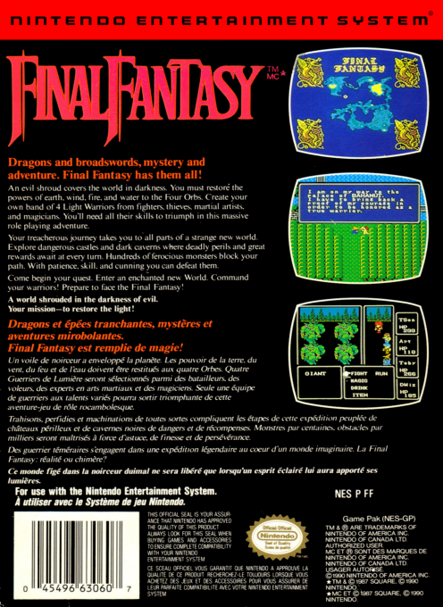 Final Fantasy — Box back