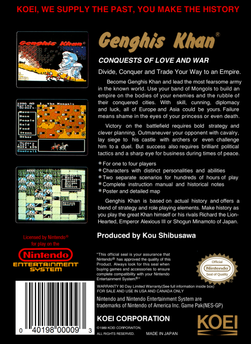 Genghis Khan — Box back