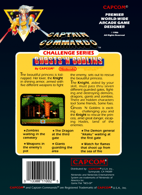 Ghosts 'n Goblins — Box back