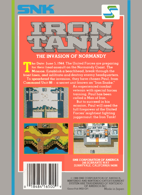 Iron Tank : The Invasion of Normandy — Box back